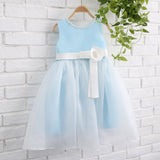 Sleeveless Appliques Organza Flower Girl Dress With Pearls WH12802