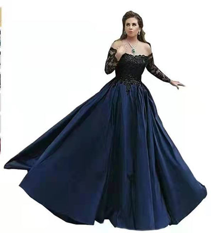 Long Sleeves Ball Gown Prom Dress Lady Dress