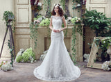 Gorgeous Mermaid Sleeveless Appliques Sequins Tulle Court Train Wedding Dress WH32264