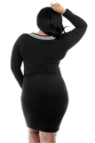 Black Plus Size Sheath Formal Dresses FP6003