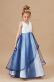 Sweetheart Trumpet SLeeveless V-Neck Tulle Stain Flower Girl Dresses FL0022