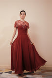 Elegant A Line Beading Chiffon Long Prom Dresses WH411052
