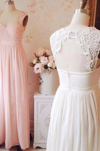 Elegant Square Sleeveless Long Pink Homecoming Dress with Lace Open Back Ruched PM465