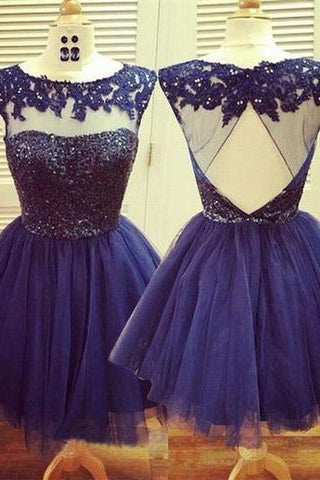 Homecoming Dress Navy Blue Homecoming Dress Short Prom Dress Prom Gown PM438