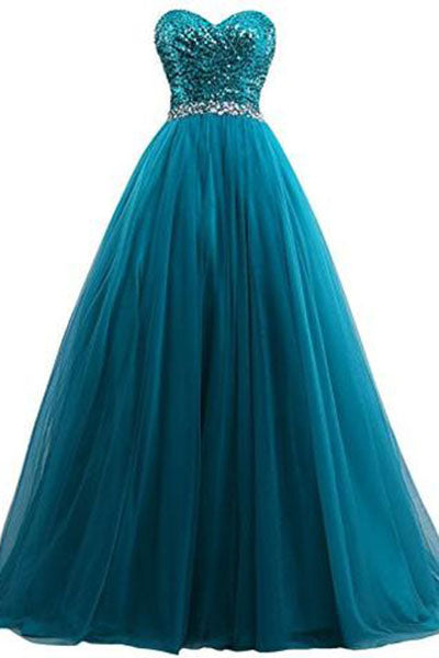 Sweet 16 Tulle Sequin Ball Gown Quinceanera Prom Dress