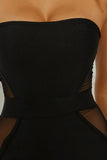 Elegant Black Strapless Sleeveless Tulle Short Homecoming Dresses