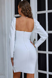 White Backless Sexy Tight Short Homecoming Dress