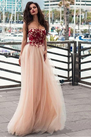 products/A_line_Pink_Red_Lace_Appliques_Prom_Dresses_Strapless_Tulle_Long_Evening_Dresses_PW535.jpg