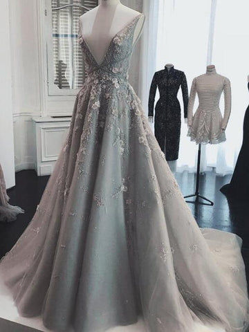 products/Chic_A_Line_Silver_Tulle_Prom_Dresses_V_Neck_Lace_Appliques_Long_Formal_Dresses_PW978-1.jpg