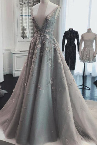 products/Chic_A_Line_Silver_Tulle_Prom_Dresses_V_Neck_Lace_Appliques_Long_Formal_Dresses_PW978.jpg