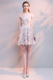 Fashion Off The Shoulder Feather Tassel Short Homecoming Dress DTH0016