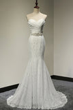Sweetheart Mermaid Lace Wedding Dresses with Belt BO7