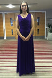 Elegant A Line Chiffon Purple Long Prom Dresses, Simple Straps Bridesmaid Dresses P1064