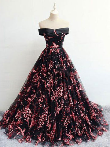 products/Floral_Print_Black_Off_the_Shoulder_Lace_Appliques_Prom_Dresses_with_Lace_up_PW695-2.jpg