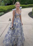 Charming Small Floral Bow Strap Homecoming Dresses GD0001