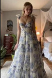 Charming Small Floral Bow Strap Homecoming Dresses GD0001
