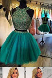 Green Chiffon Backless Open Back Halter Sleeveless Prom Dress