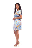 V-Neck Short Sleeve Floral Dresses FP6021