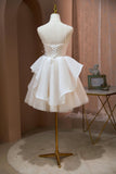 Lovely Pearl Spaghetti Straps Tulle Homecoming Dress LJ0553