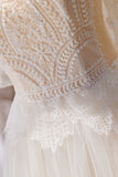 A-line Straps Off-the-shoulder Lace Beads Prom Dress LJ0555