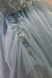 Glitter Off-the-shoulder Appliques Tulle Homecoming Dress LJ0564