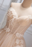 A-line Spaghetti Straps Beads Floor-length Prom Dress LJ0577