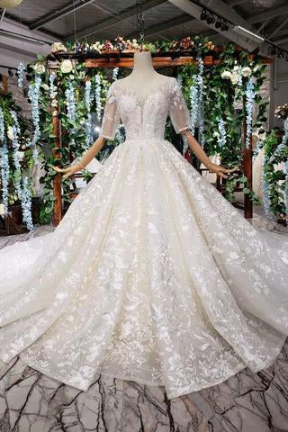 products/Lace_Half_Sleeve_Round_Neck_Ball_Gown_Wedding_Dresses_Fashion_Beads_Wedding_Gown_PW775.jpg