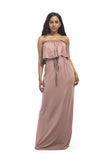 Off The Shoulder Ruffle Long Casual Dresses FP6011