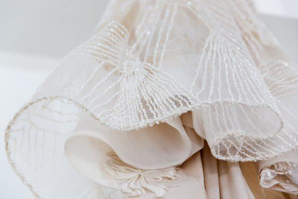 Mermaid Deep V-Neck Straps V Back Sequins Ivory Wedding Dresses Long Bridal Dresses W1019