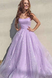 Ball Gown Lilac Long Prom Dresses With Sequins Evening Dresses PD1106