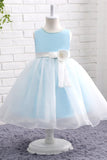 Sleeveless Appliques Organza Flower Girl Dress With Pearls WH12802