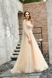 Gorgeous A Line Beading Tulle Floor Length Prom Dress WH82385