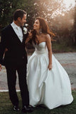 Gorgeous Ball Gown Sweetheart Ivory Strapless Satin Bridal Dress,Wedding Dresses uk PH969