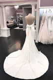 Spaghetti Straps V-Neck Ivory Backless Mermaid Wedding Dress Bridal Dress W1269