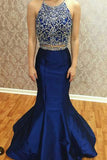 Two Pieces Beading Bodice Long Mermaid Prom Dress Evening Dress PM500