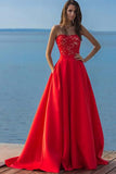 Charming Long Elegant Strapless Evening Dress Prom Dress
