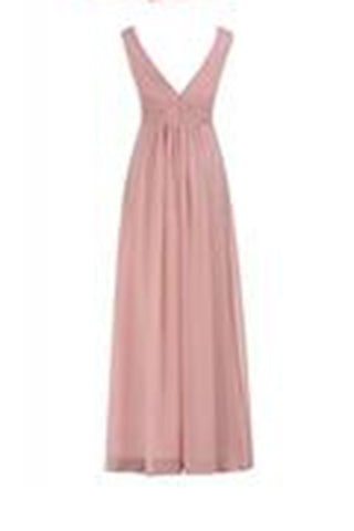 A Line V-Neck Long Chiffon Prom Dresses Evening Dresses PM530