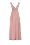 A Line V-Neck Long Chiffon Prom Dresses Evening Dresses PM530