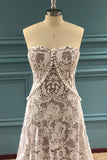 Elegant A Line Lace Appliques Sweetheart Strapless Wedding Dresses Bridal Dresses W1251