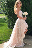 High-low Strapless Homecoming Dress,Cute Mini Beach Wedding Dress PM95