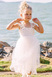 Cap Sleeves Lace Top Tulle Skirt Flower Girl Dresses, Beach Cute Little Girl Dresses FG1029