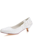 Lace Sequins Wedding Shoes Lower heel Evening Shoes L-923