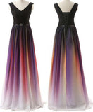 Gradient purple Prom Dresses,A-line long formal prom dress,new arrive evening dress 2017,BD2806