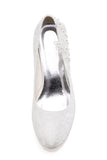 Lace Sequins Wedding Shoes Lower heel Evening Shoes L-923